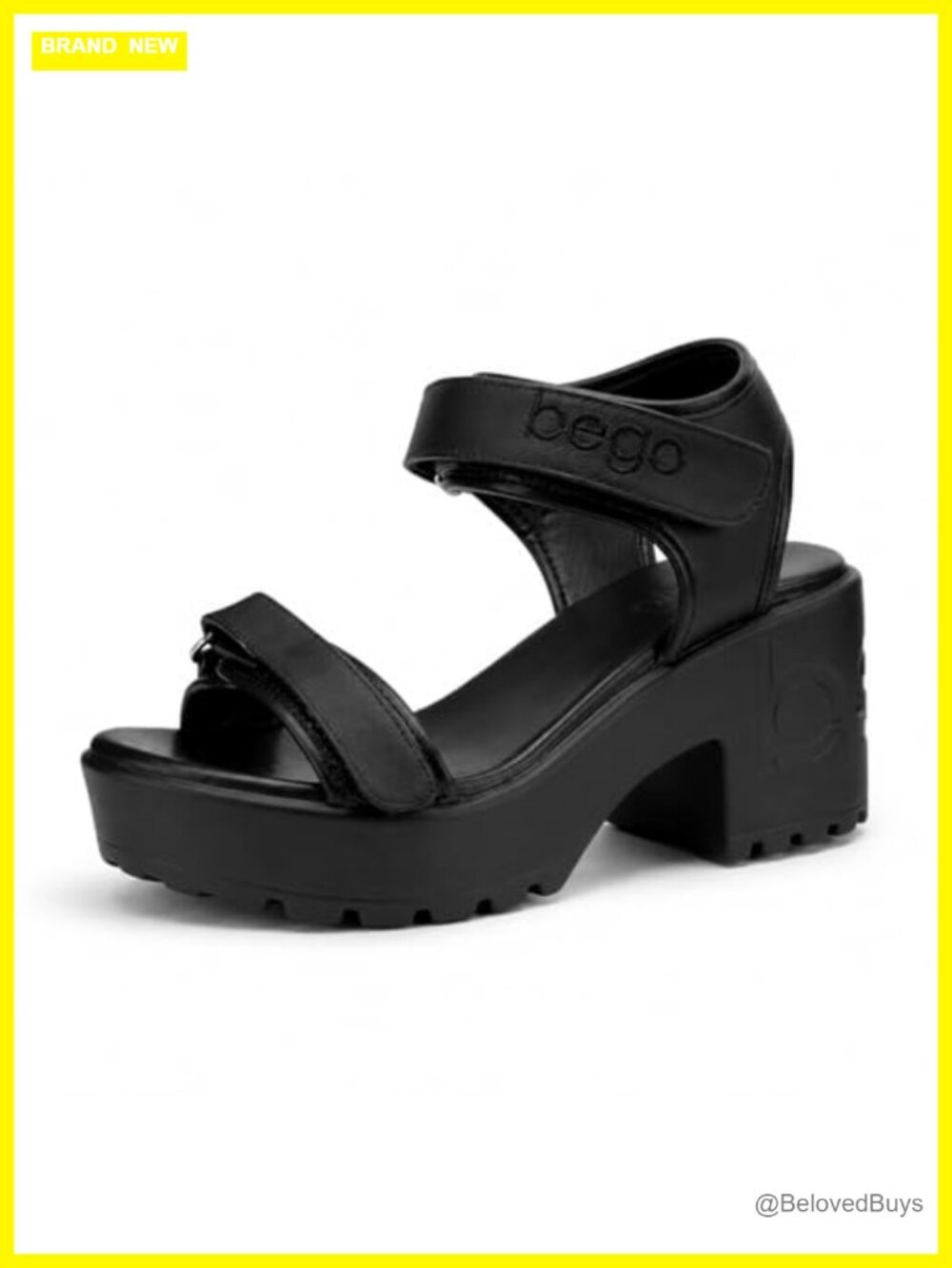 Platform Sandals Open Toe Lug Sole Heeled Vegan Sandals for Women